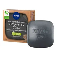 Produs pentru Curățarea Feței Naturally Clean Nivea Solid Exfoliant Cărbune activ (75 g)