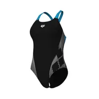 Arena Dames Badpak Lily Swim Pro Back L Zwart Turquoise