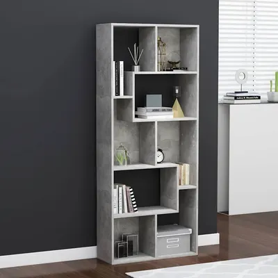 vidaXL Bibliotecă, gri beton, 67x24x161 cm, lemn prelucrat