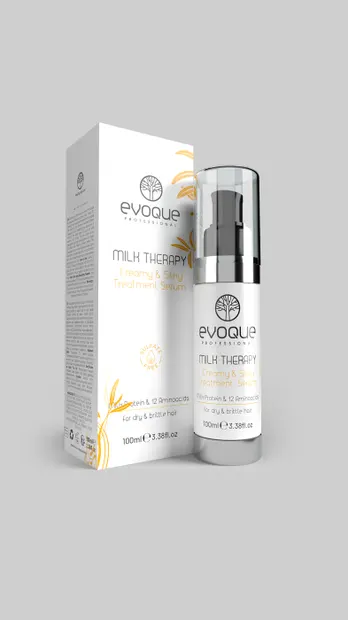Serum Profesional Lichid pentru Par, EVOQUE Milk Therapy Silky Serum - Hidratare Intensa, Luciu si Elasticitate, Fara Sulfati si Parabeni
