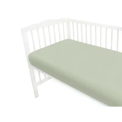 Cearceaf cu elastic MimiNu Jerse 120x60 cm olive