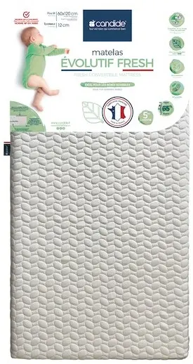 Saltea cu doua fete Candide - Evolutif Fresh, 60 x 120 x 12 cm