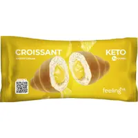 Croissant Keto Proteic cu Crema de Patiserie fara Zahar Low Carb 50g