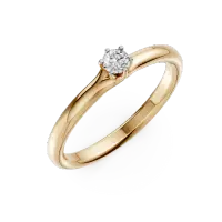 Inel de logodna din aur galben cu un diamant solitaire de 0.11ct