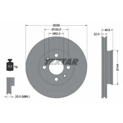 Disc frana TEXTAR 92164703