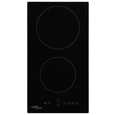 vidaXL Plită ceramică cu 2 arzătoare, control tactil, 3000 W