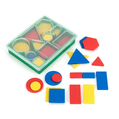 Set de 60 de forme geometrice mari colorate din plastic
