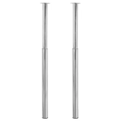 Picioare telescopice de masă cromate, 2 buc., 710 mm-1100 mm