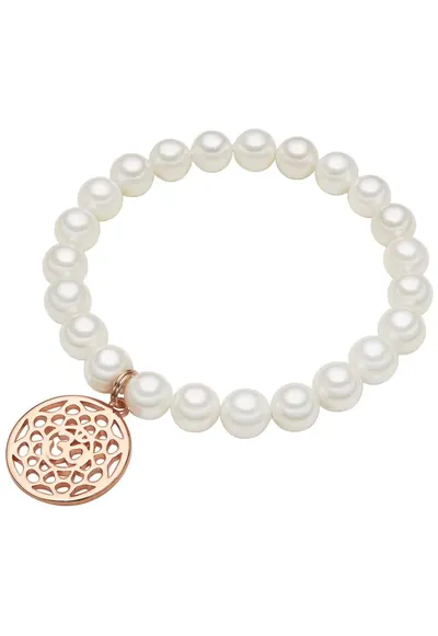 Bratara de aur de 14K filat cu perle - Alb