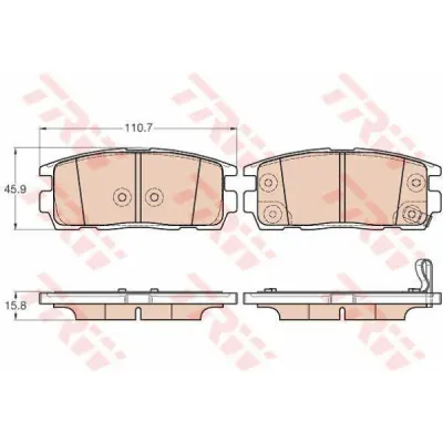 Set placute frana, frana disc TRW GDB3566