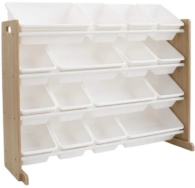 Organizator pentru copii pentru jucării și cărți Ginger Home - alb-lemn