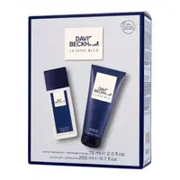 Set Cadou Barbati David Beckham Classic Blue, Deodorant Natural Spray 75 ml, Gel de Dus 200 ml