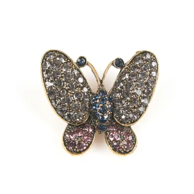 Brosa martisor fluture decorat cu pietre multicolore