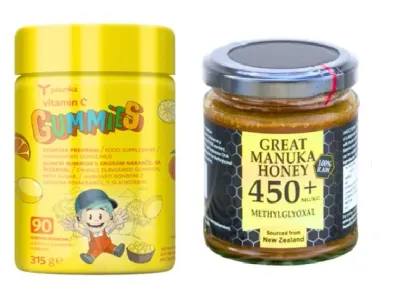 Jeleuri cu vitamina C pentru imunitate copii + Miere de Manuka MGO 450+, 250g