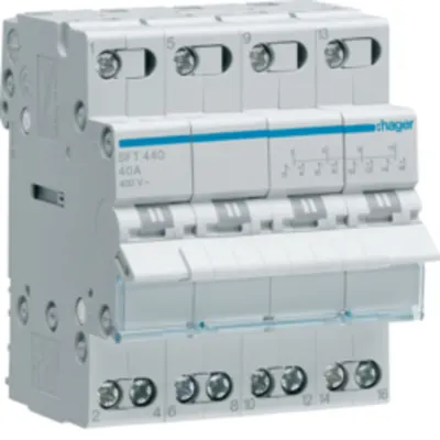 Inversor 4P 40A, 400V I-0-II, pct.comun sup. 4M