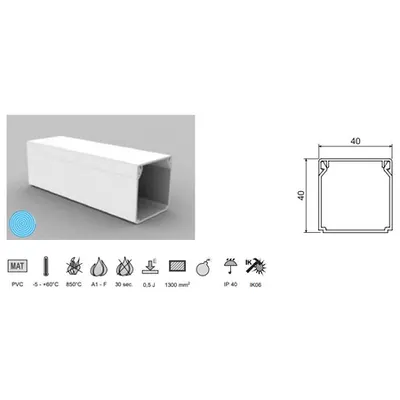 Canal cablu halogen free 40x40mm