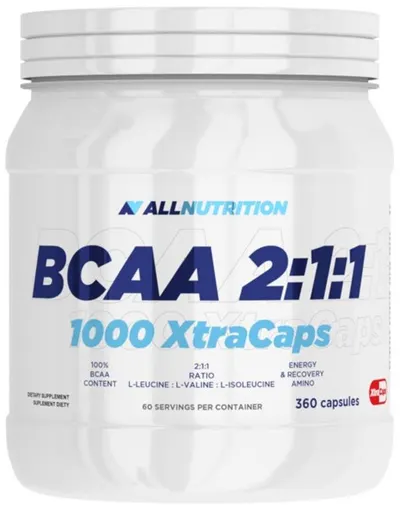 BCAA 2:1:1 1000 XtraCaps, 360 capsule, AllNutrition
