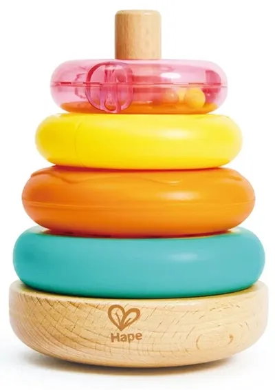 Jucărie din lemn pentru sortare HaPe International - Donut, 5 piese