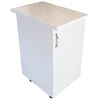 Corp inferior cu 1 usa Zebra, Alb/MDF Alb mat, cu blat Travertin, 40 x 85 x 60 cm