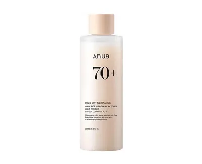 Anua Rice 70 Milky Glow Toner - Toner hidratant pentru stralucire si calmare intensa, 250 ml