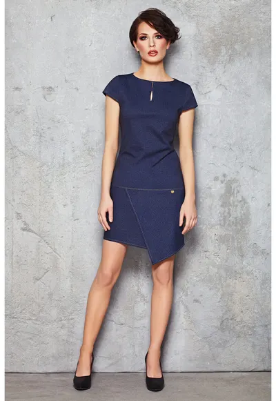 Rochie dama Poliester - M048 - Bleumarin