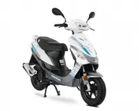 Scuter Barton Galactic 50cc, culoare alb albastru