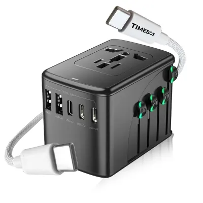Pachet Travel Timebox, Type-C la USB-C, 66W, 1m, Alb - Default Title