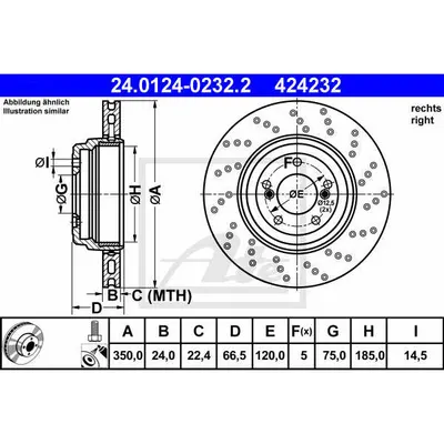 Disc frana ATE 24.0124-0232.2