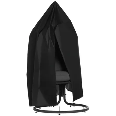 Outsunny Husă pentru fotoliu suspendat husă pentru fotoliu cocon material Oxford 210D cu fermoar Ø 115 x 190 cm negru | Aosom Romania