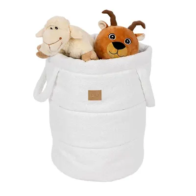 Coș de jucării pentru copii alb din material textil ø 39x50 cm – Meowbaby