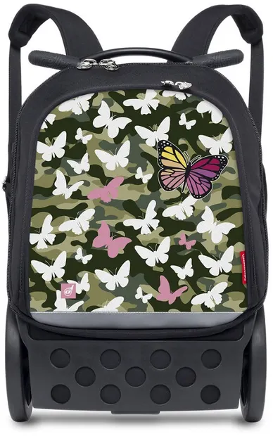 Ghiozdan pe roți Nikidom Roller Up - Butterfly Camo