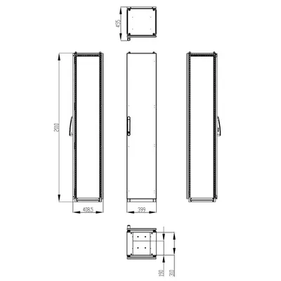 Dulap inseriabil cu 1 usa IP55 I=2000 L=400 A=400 mm