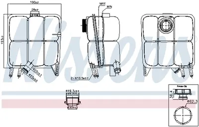 Vas expansiune cu capac potrivit VOLVO C30; FORD C-MAX, FOCUS C-MAX, FOCUS II, KUGA I, MONDEO IV; MAZDA 3 10.03-01.15