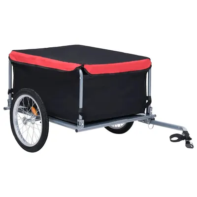 vidaXL Remorcă pentru bicicletă, negru și roșu, 65 kg