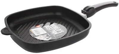Tigaie pentru gratar cu maner mobil AMT - Gastroguss, 26 х 26 cm, negru