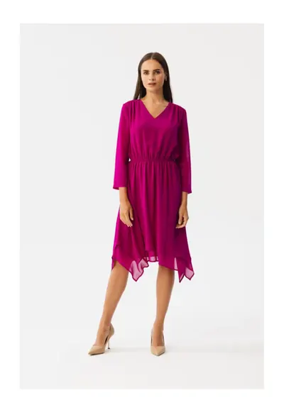 Rochie dama asimetrica - Spumados - Burgundia