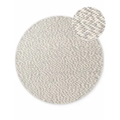 Covor gri deschis/crem țesut manual rotund din lână ø 160 cm Lyon Beans – Elle Decoration