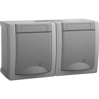 Priza schuko&priza schuko IP54 Pacific Panasonic gri