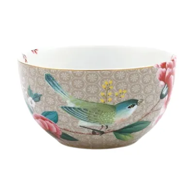 Bol din porțelan, Pip Studio, Khaki, 12 cm, colecția Blushing Birds