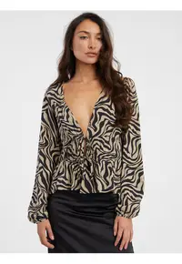 Bluza cu imprimeu si decolteu in v -