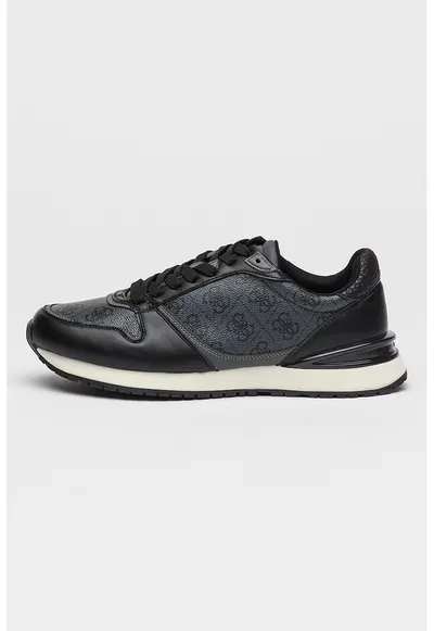 Pantofi sport cu garnituri din material textil si model - Negru/Gri carbune