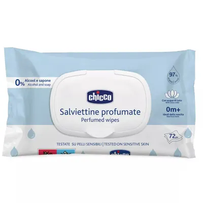 Servetele umede cu 97% apa 0 luni+, 72 de bucati, Chicco