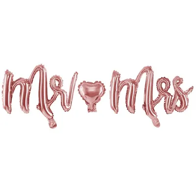 Balon party, model Mr&Mrs, 36x125 cm, culoarea roz
