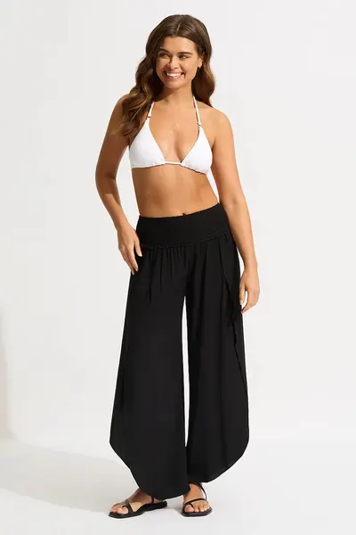 Seafolly pantaloni baggy pentru femei. din vâscoză Shirred Waist Wrap
