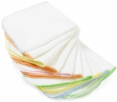 Set de 10 prosoape BabyJem din bumbac - Alb, 28 x 28 cm