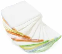 Set de 10 prosoape BabyJem din bumbac - Alb, 28 x 28 cm