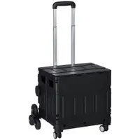 HOMCOM Cărucior de cumpărături Einkaufswagen, Treppensteiger, pliabil, cu mâner telescopic, capacitate maximă de 65 kg, Negru | Aosom Romania