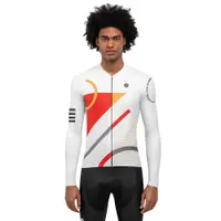 Men Cycling 's long sleeve jersey M2 Finish Line White