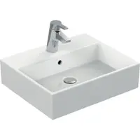 Lavoar suspendat alb 50 cm, dreptunghiular, orificiu baterie si preaplin, Ideal Standard Strada