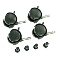 Set 4 roti, Qmini, Compatibile cu patuturile Babyneeds si Qmini, Negru